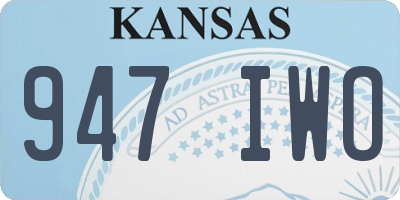 KS license plate 947IWO