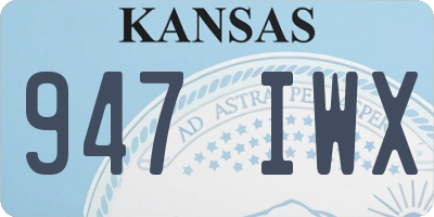 KS license plate 947IWX