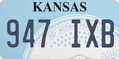 KS license plate 947IXB