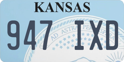 KS license plate 947IXD