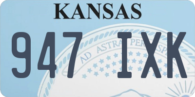 KS license plate 947IXK