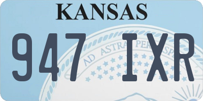 KS license plate 947IXR