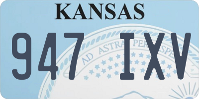 KS license plate 947IXV