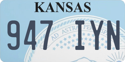 KS license plate 947IYN