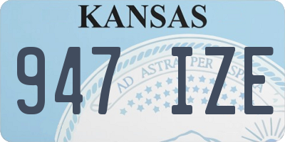 KS license plate 947IZE