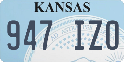 KS license plate 947IZO