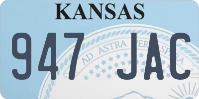 KS license plate 947JAC