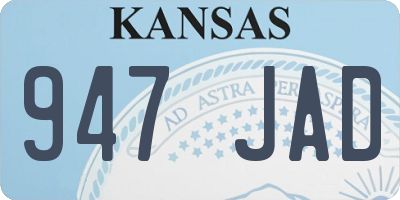 KS license plate 947JAD