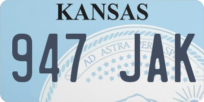 KS license plate 947JAK