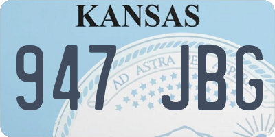 KS license plate 947JBG