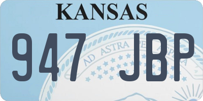 KS license plate 947JBP