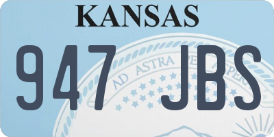 KS license plate 947JBS