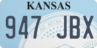 KS license plate 947JBX