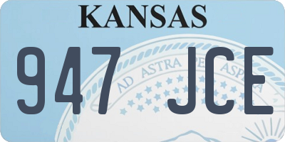 KS license plate 947JCE