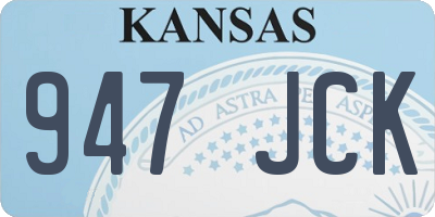 KS license plate 947JCK