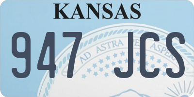 KS license plate 947JCS