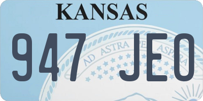 KS license plate 947JEO