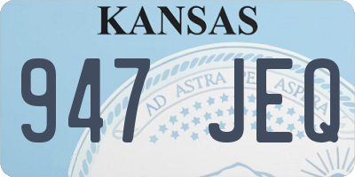 KS license plate 947JEQ