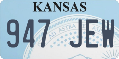 KS license plate 947JEW