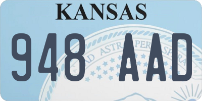 KS license plate 948AAD