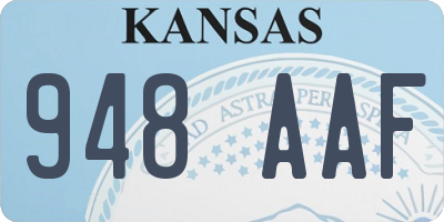 KS license plate 948AAF