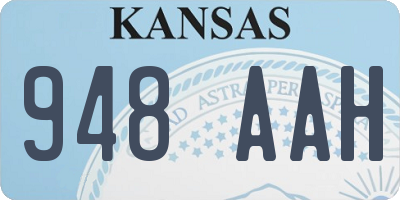 KS license plate 948AAH