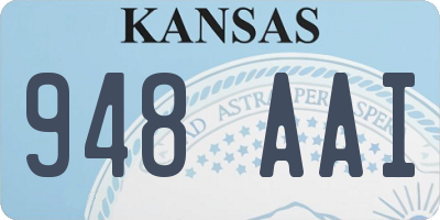 KS license plate 948AAI