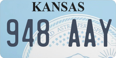KS license plate 948AAY