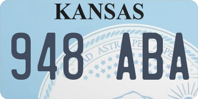 KS license plate 948ABA