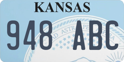 KS license plate 948ABC