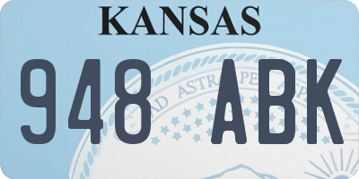 KS license plate 948ABK