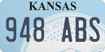 KS license plate 948ABS