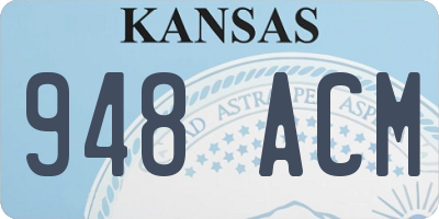 KS license plate 948ACM