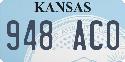 KS license plate 948ACO