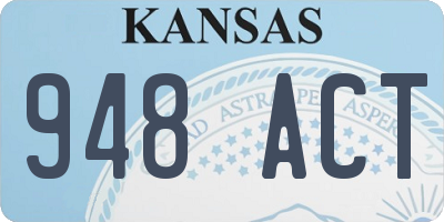 KS license plate 948ACT