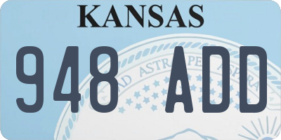 KS license plate 948ADD