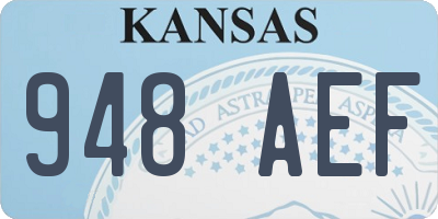 KS license plate 948AEF