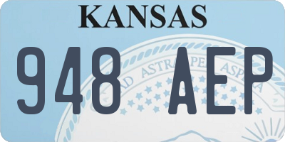 KS license plate 948AEP