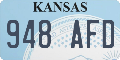 KS license plate 948AFD