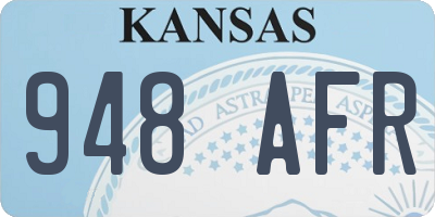 KS license plate 948AFR