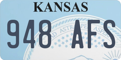KS license plate 948AFS