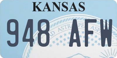KS license plate 948AFW