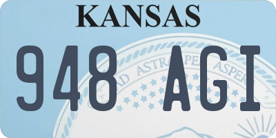 KS license plate 948AGI