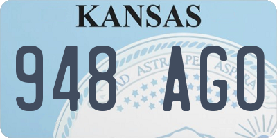 KS license plate 948AGO