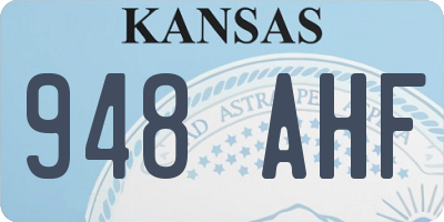 KS license plate 948AHF