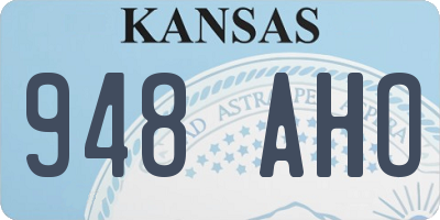 KS license plate 948AHO