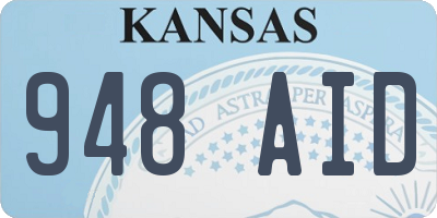 KS license plate 948AID