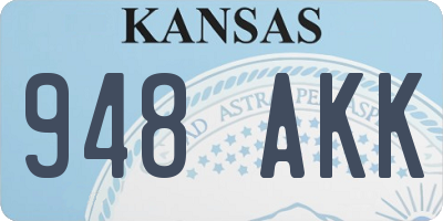 KS license plate 948AKK