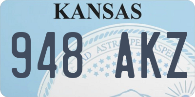 KS license plate 948AKZ
