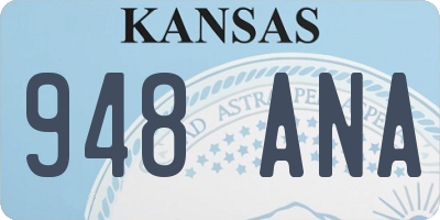 KS license plate 948ANA